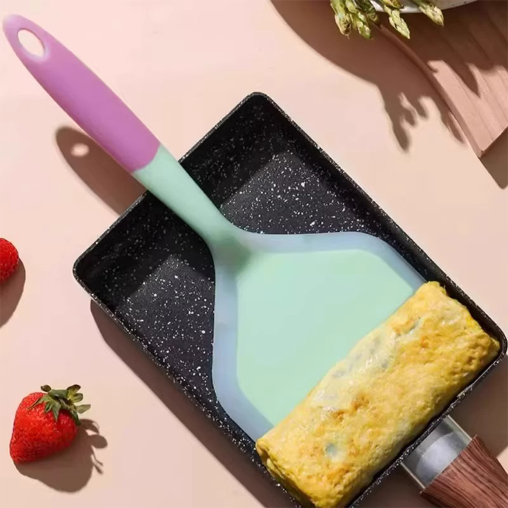 Okonomiyaki Spatula - シリコン製スパチュラ 幅広パンケーキターナー ノンスティック耐熱パンケーキシャベル 調理・ベーキング用 カラーランダム