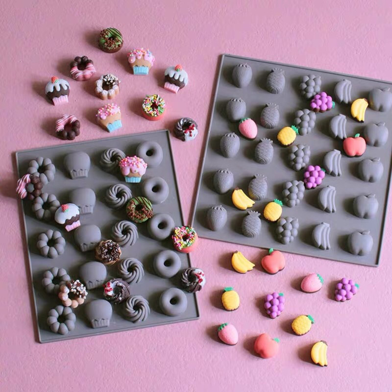 Donut Mold Silicone - 色とりどりのシリコンケーキ型,チョコレート,クッキー,キャンディー,クッキー,ケーキ,装飾,ギフト用
